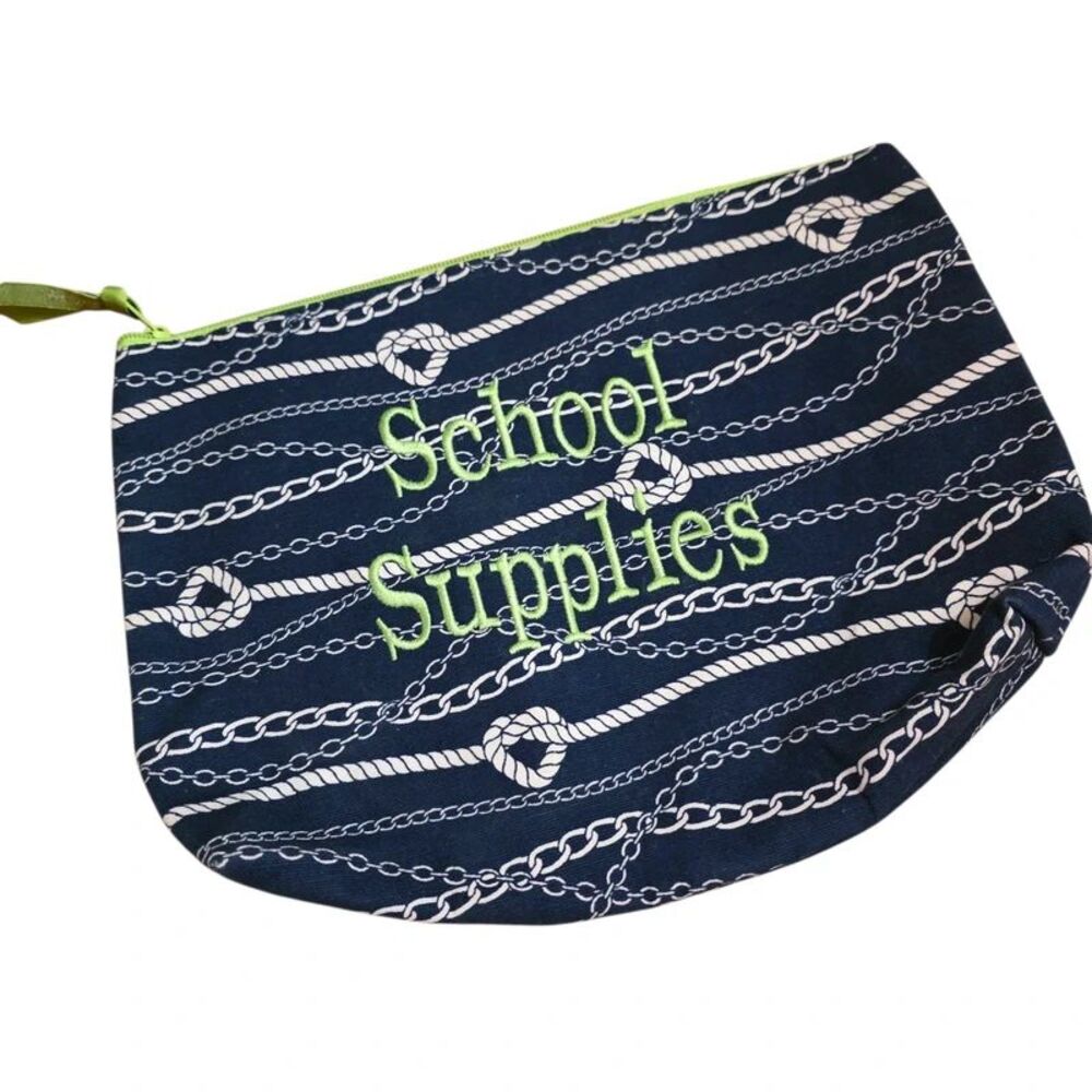 Thirty One School Supplies Nautical Zippered Bag